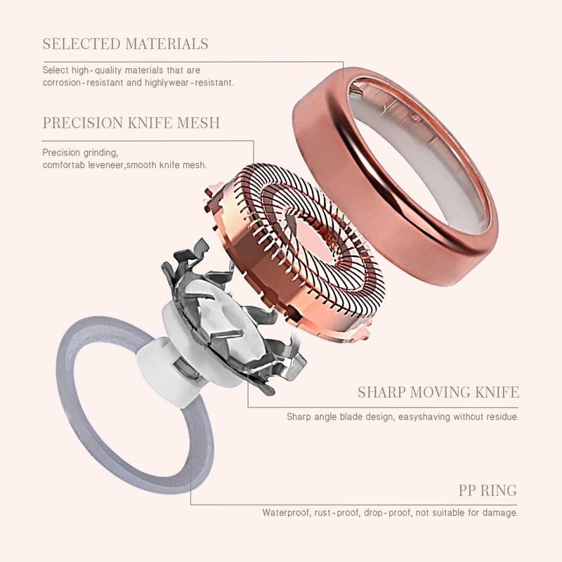 BOEEA Generation 2 Replacement Heads for Flawless Facial Hair Remover, Replacement Heads for Finishing Touch Flawless Facial Hair Remover Gen 2,Facial Hair Remover Heads with Cleaning Brush for Women,4 Pack - Image 3